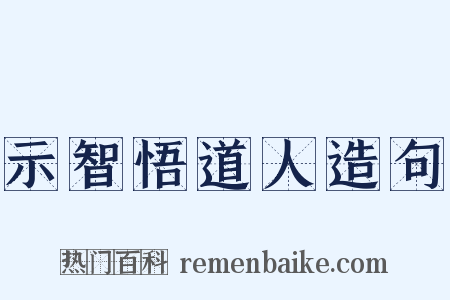 示智悟道人造句是什么意思的图片